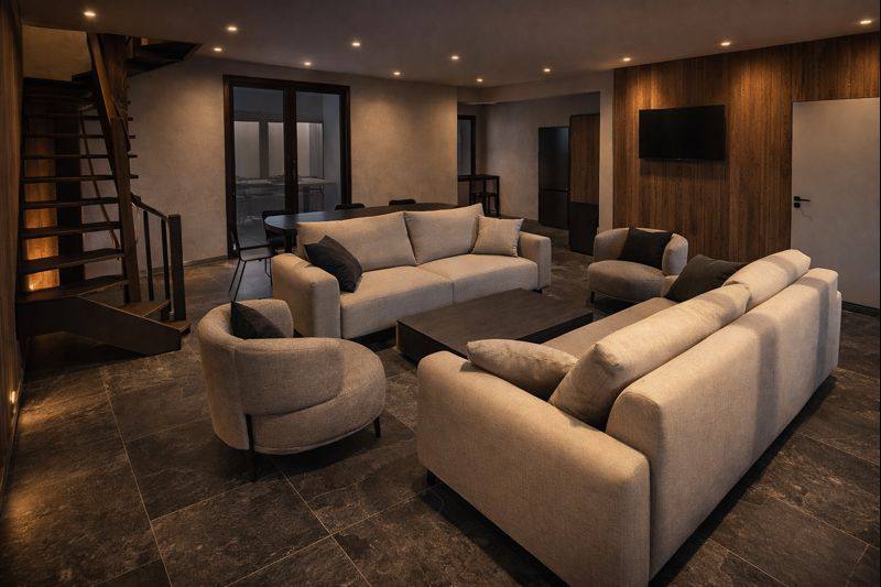 Гостиная в частном доме 40м²